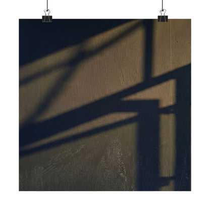 Golden Hour Shadow Play Wall Art Print - Dark Japandi Kanso Art Print