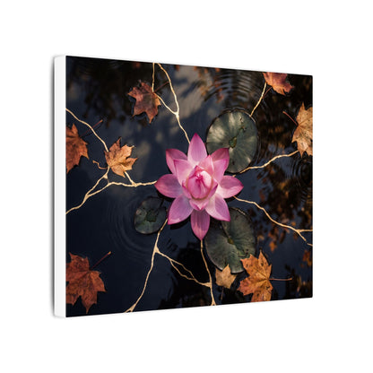 Ma Lotus Flower Canvas Art - Kintsugi Gold Vein