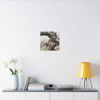 Pine Tree Autumn Canvas Art | Japandi Earthy Design