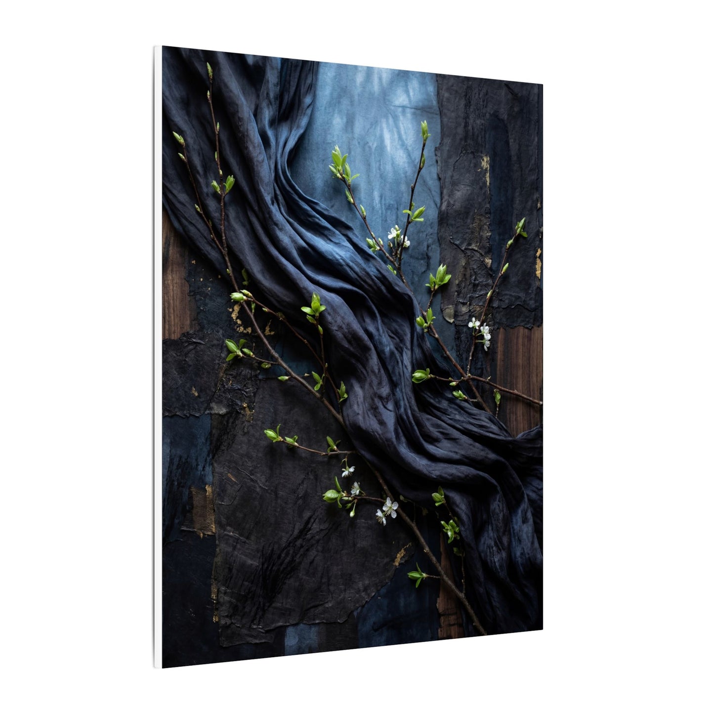 Spring Silk Drape Dark Texture Canvas Art | Atmospheric Decor