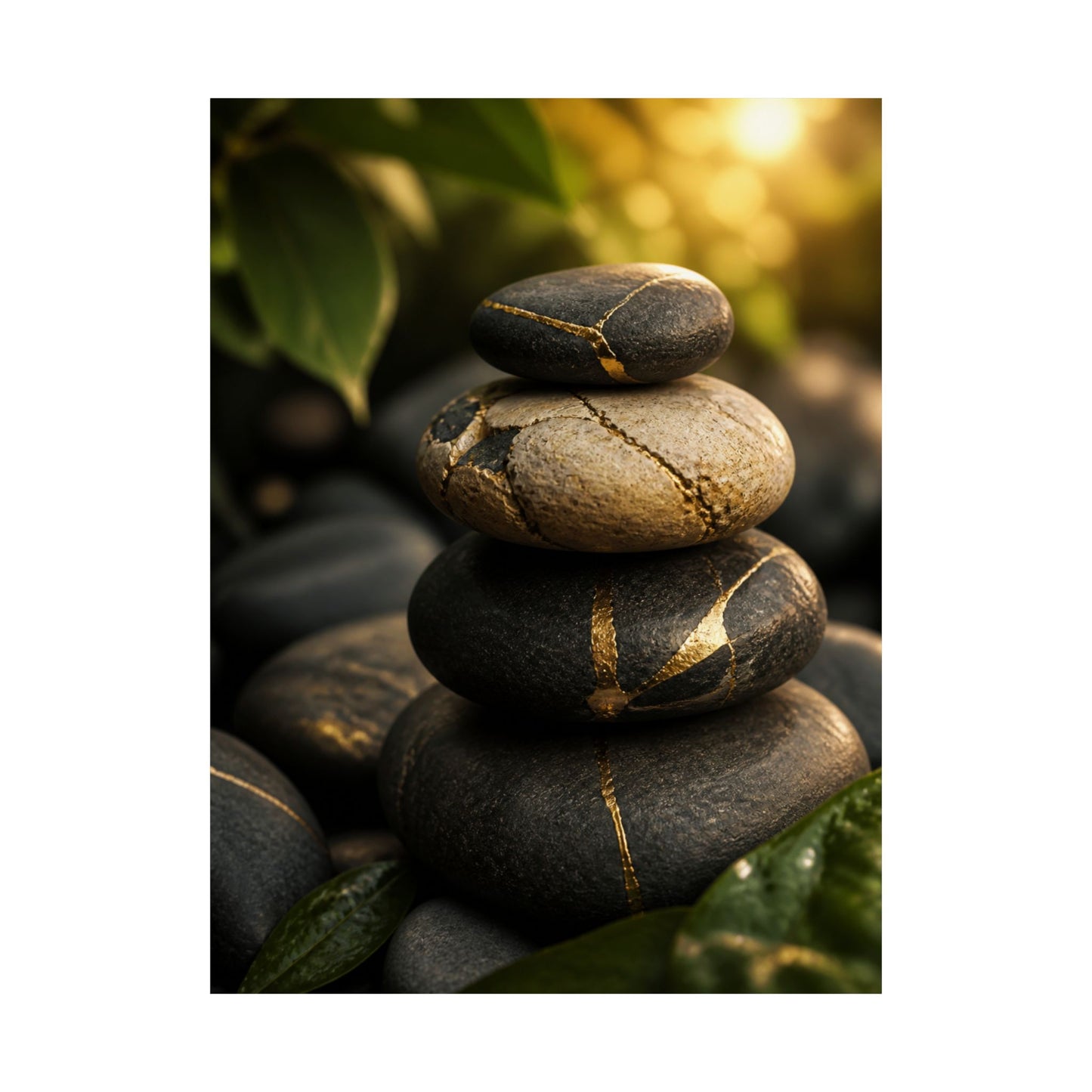 Summer River Stones Broken Beauty Wall Art Print | Beautiful Decor