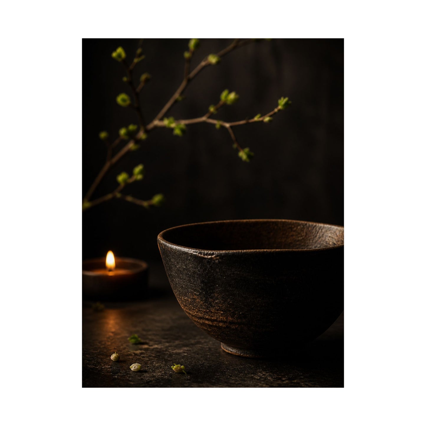 Spring Ceramic Bowl Shadow Zen Wall Art Print | Atmospheric Decor
