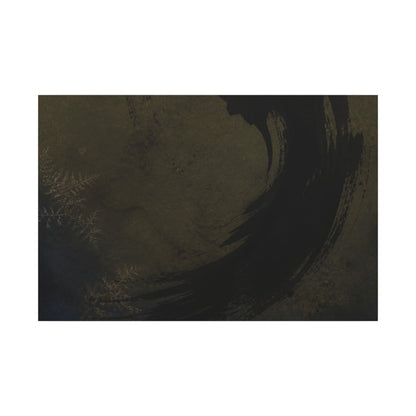 Seijaku Ink Brushstroke Canvas Art - Dark Japandi Moody Minimal