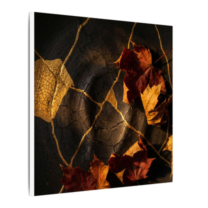 Resilient Shadow Play Canvas Art - Crackle Gold Kintsugi