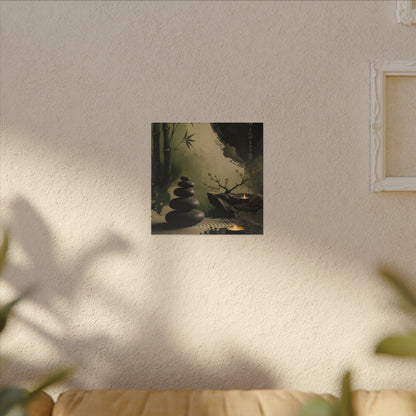 River Stones Spring Canvas Art | Zen Contemplative Design