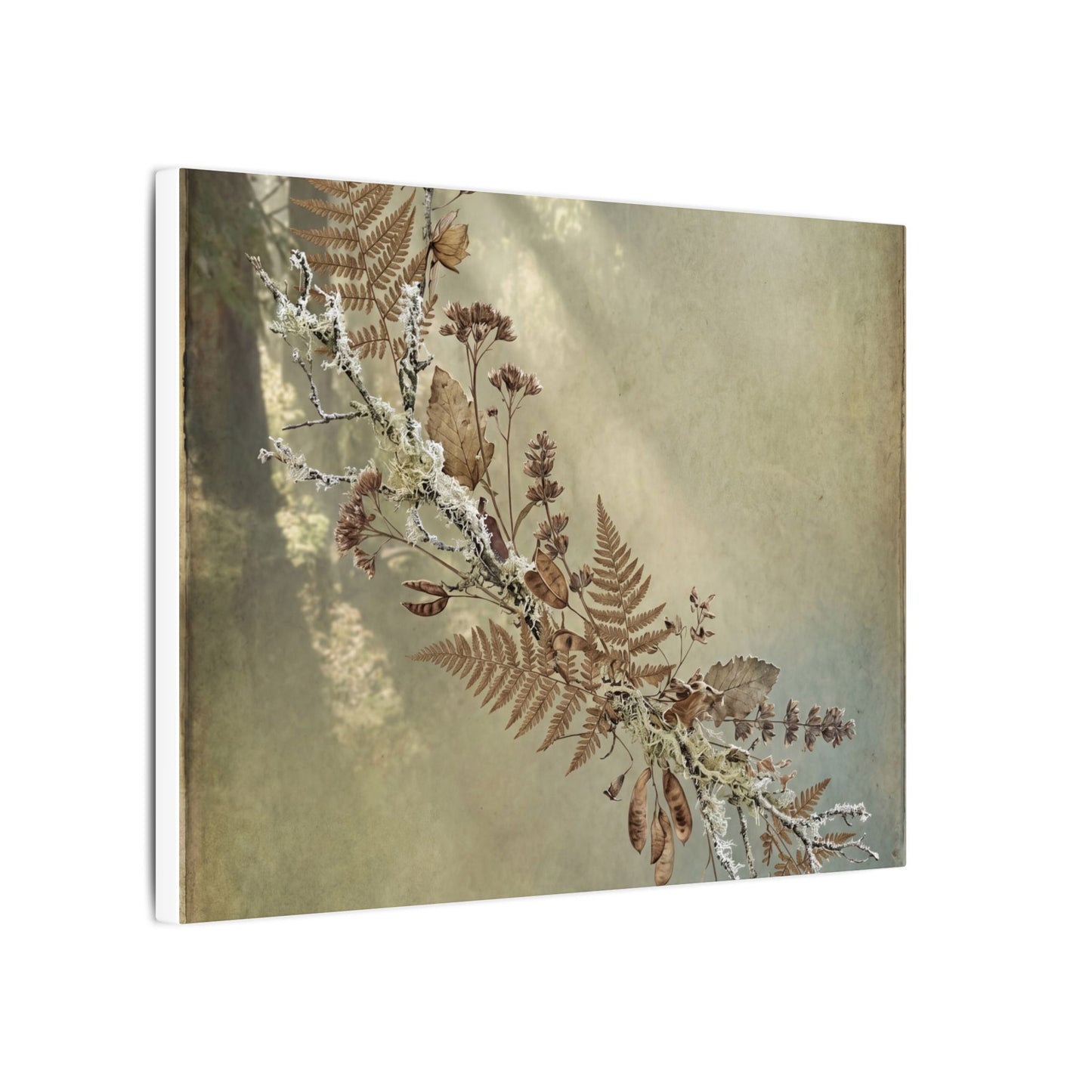 Winter Dried Flowers Forest Whimsy Canvas Art | Earthy Decor