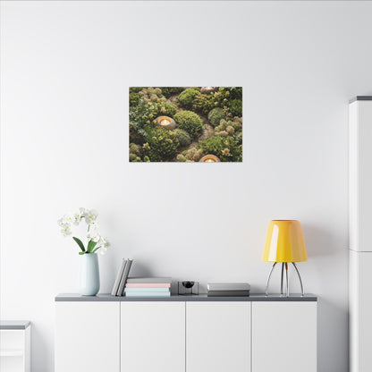 Moss Close Up Japanese Pattern Canvas Art | Neutral Japandi Art