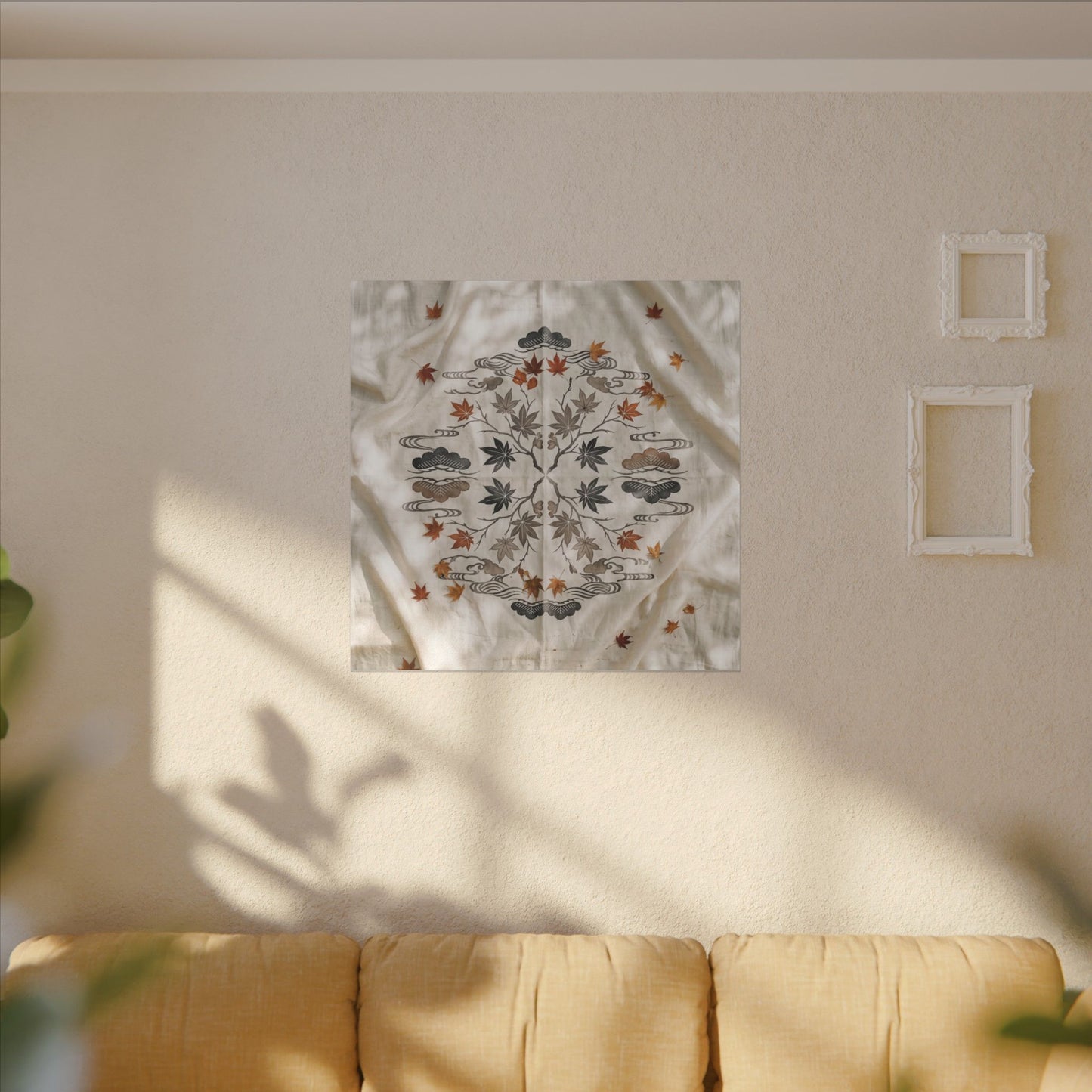Elegant Silk Drape Canvas Art - Japanese Pattern Japandi