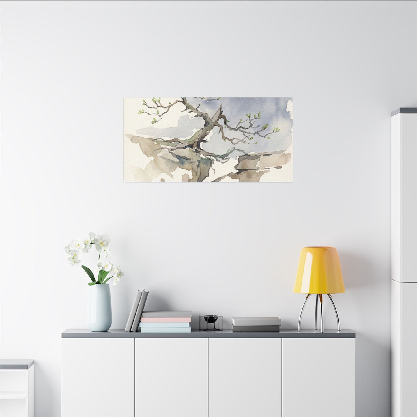 Moonlight Pine Tree Canvas Art - Japandi Ma