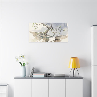 Moonlight Pine Tree Canvas Art - Japandi Ma