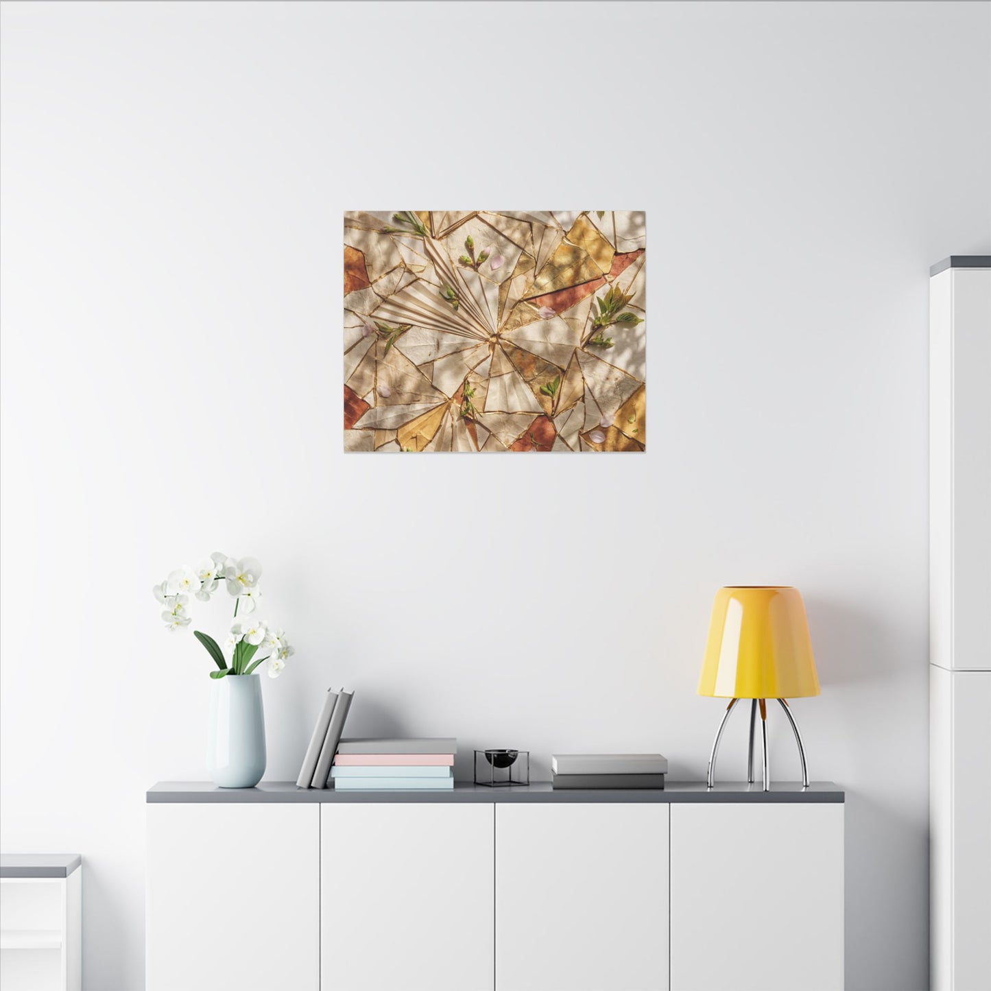 Resilient Paper Fold Canvas Art - Gold Repair Kintsugi