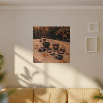 Golden Hour Tea Ceremony Canvas Art - Kintsugi Shibui