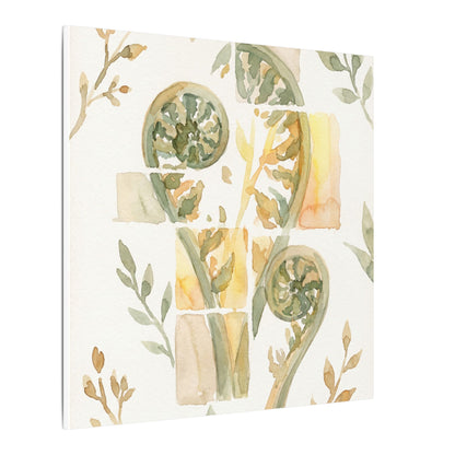 Earthy Fern Unfurling Canvas Art - Watercolor Japandi