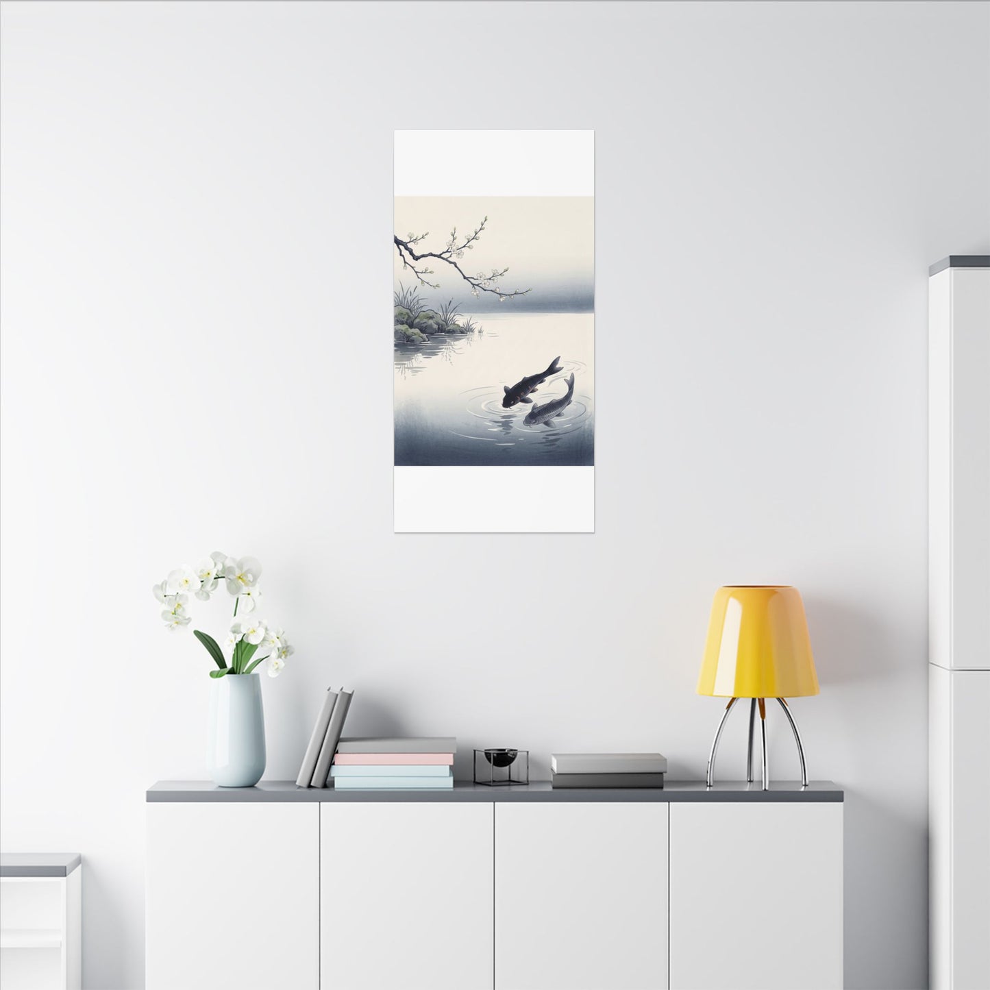 Ma Koi Pond Canvas Art - Zen Ukiyo E Inspired