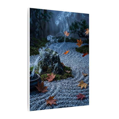 Autumn Incense Smoke Karesansui Canvas Art | Calm Decor