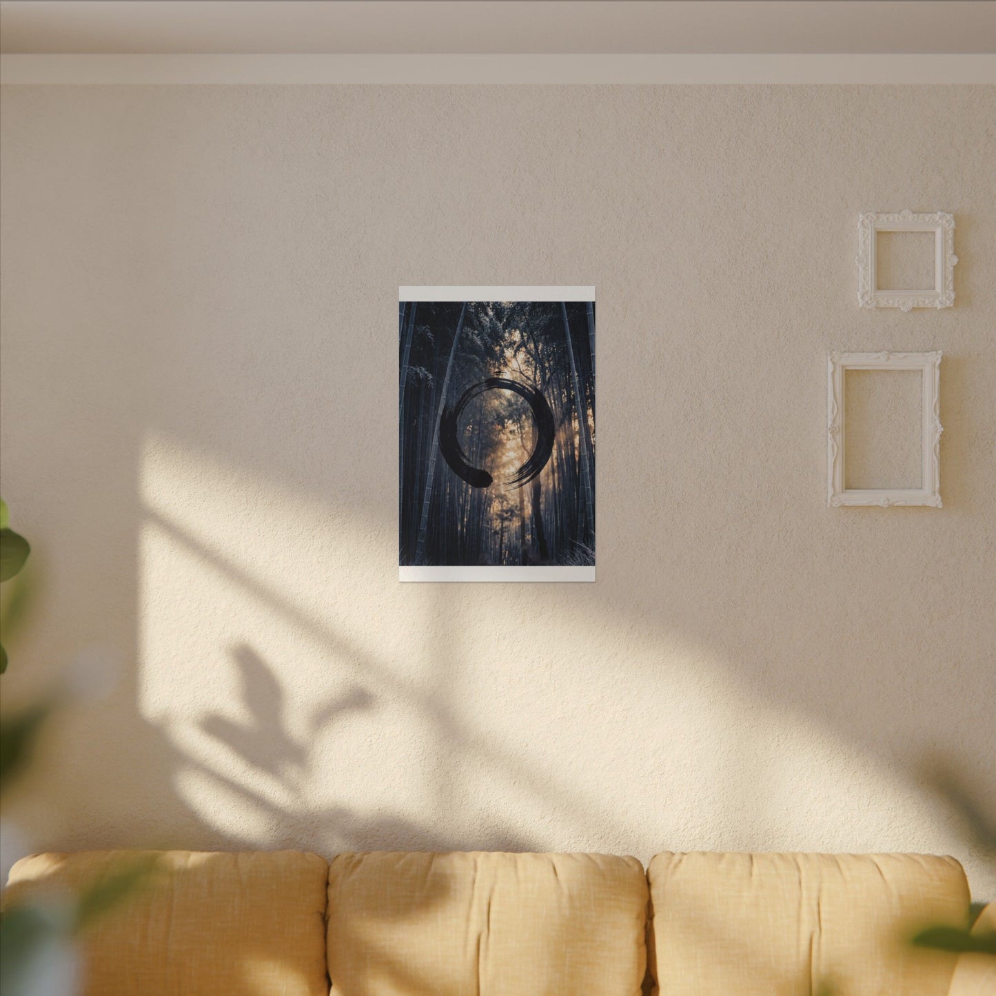 Bamboo Grove Canvas Art | Winter Zen Enso Art