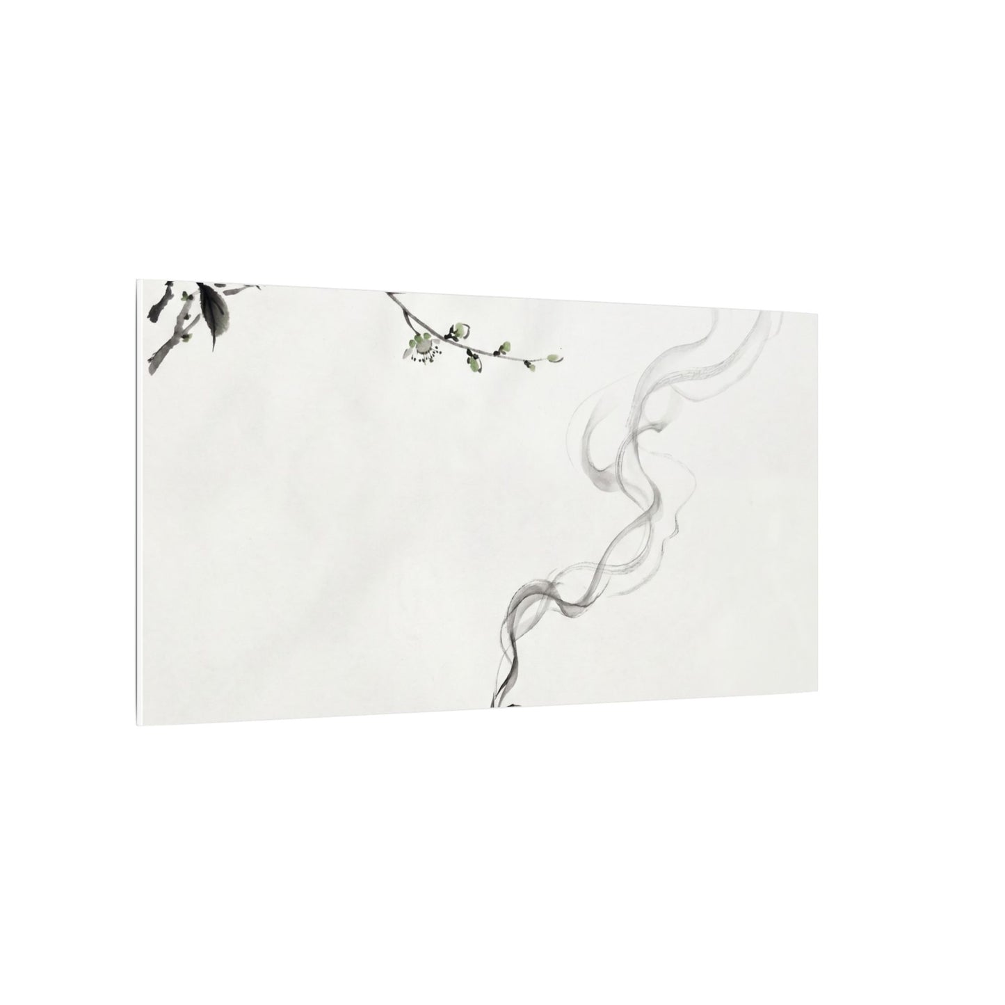 Calm Incense Smoke Canvas Art - Sumi E Zen