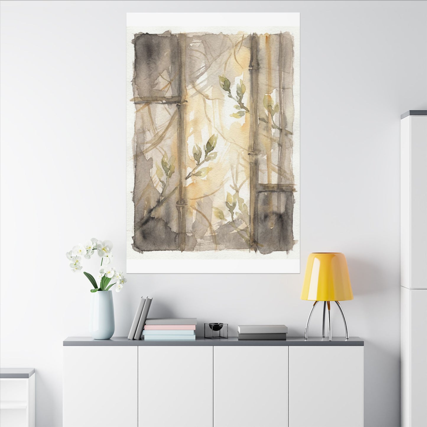Shoji Screen Spring Canvas Art | Japandi Cozy Design