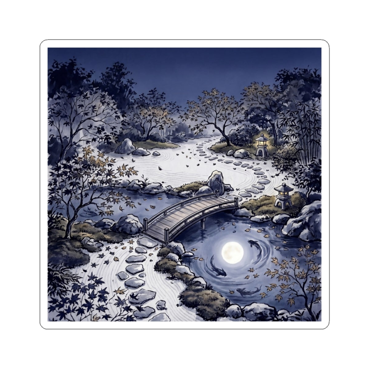 Torii Gate Sticker | Winter Zen Enso Art