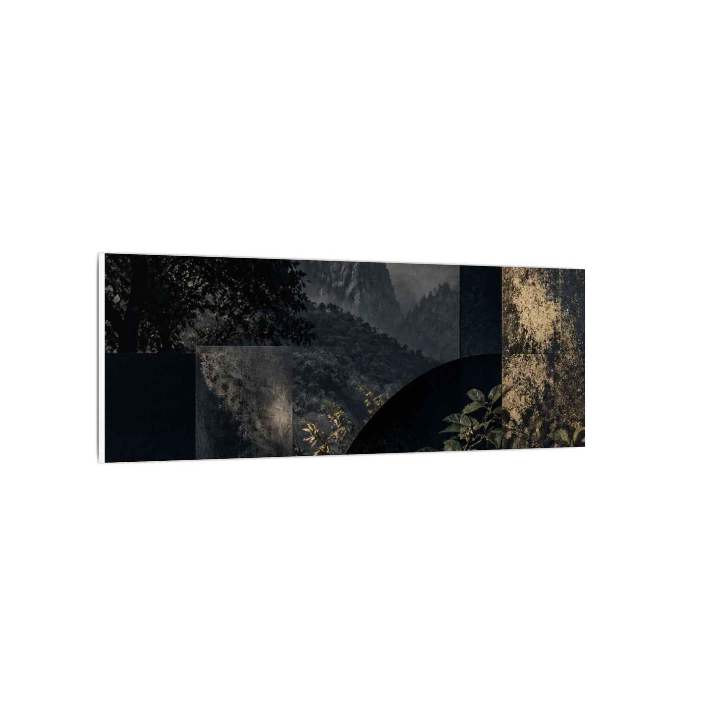 Mountain Mist Summer Canvas Art | Dark Japandi Atmospheric Design