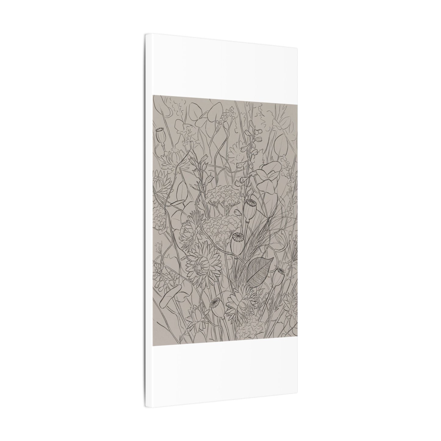 Summer Dried Flowers Minimal Line Canvas Art | Elegant Decor
