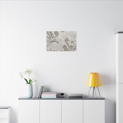 Japandi Fern Unfurling in Overcast | Japanese Pattern Canvas Art