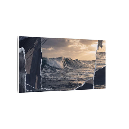 Fukinsei Ocean Wave Canvas Art - Dark Japandi Shadow Zen