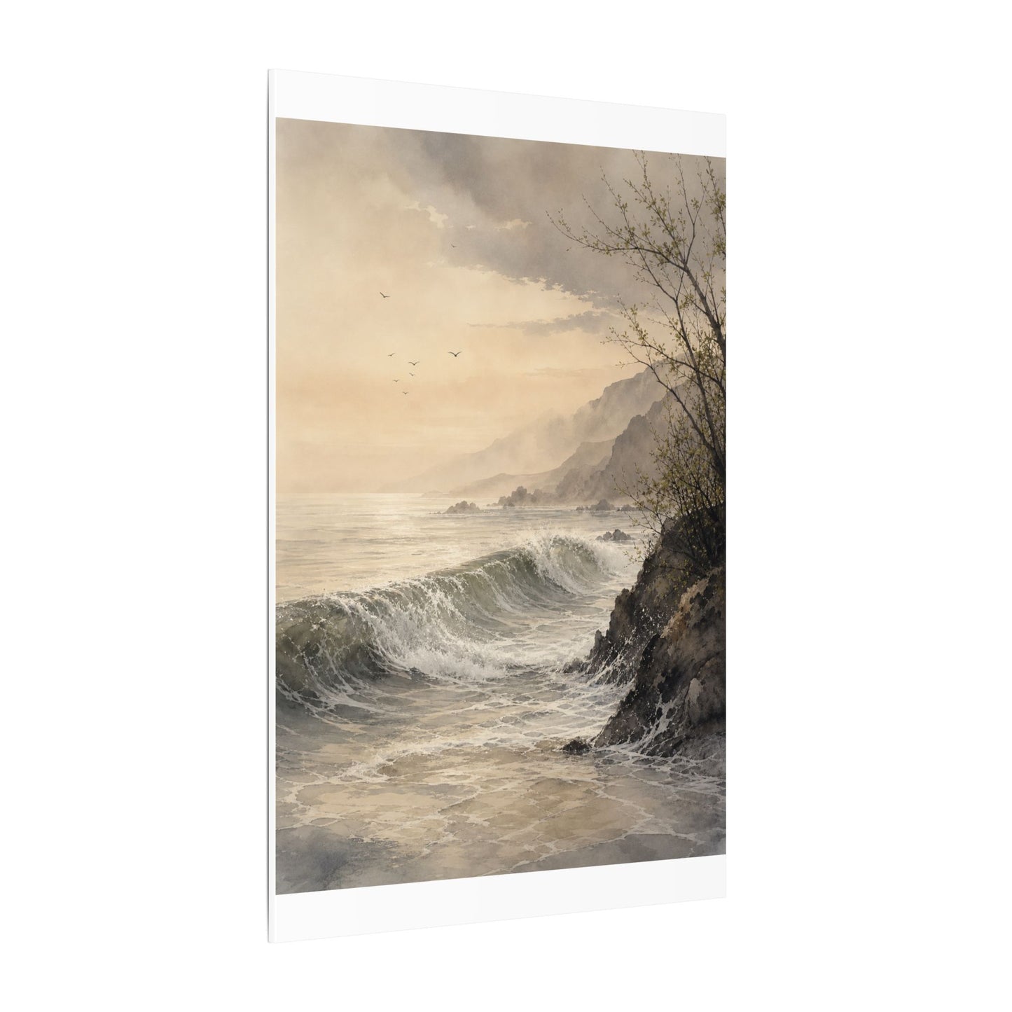 Ocean Wave Spring Canvas Art | Japandi Elegant Design