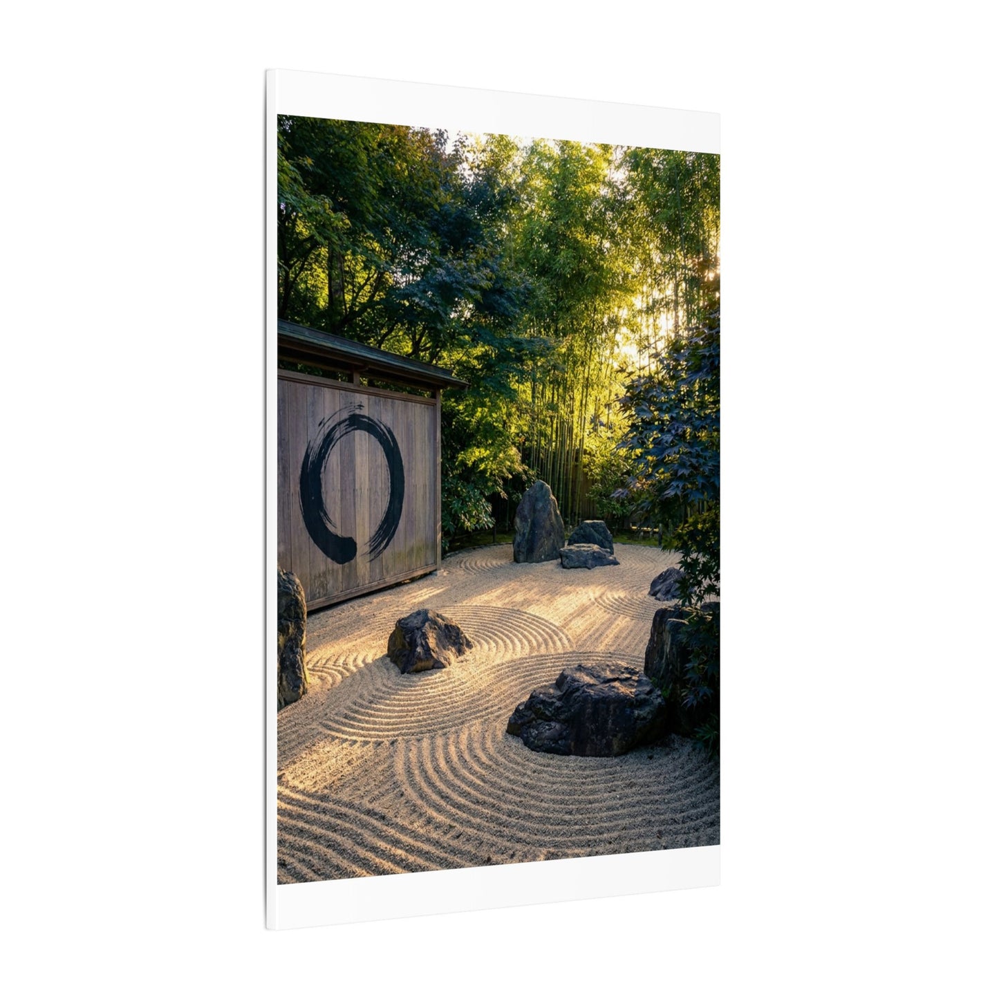 Rock Garden Enso Canvas Art | Tranquil Zen Art