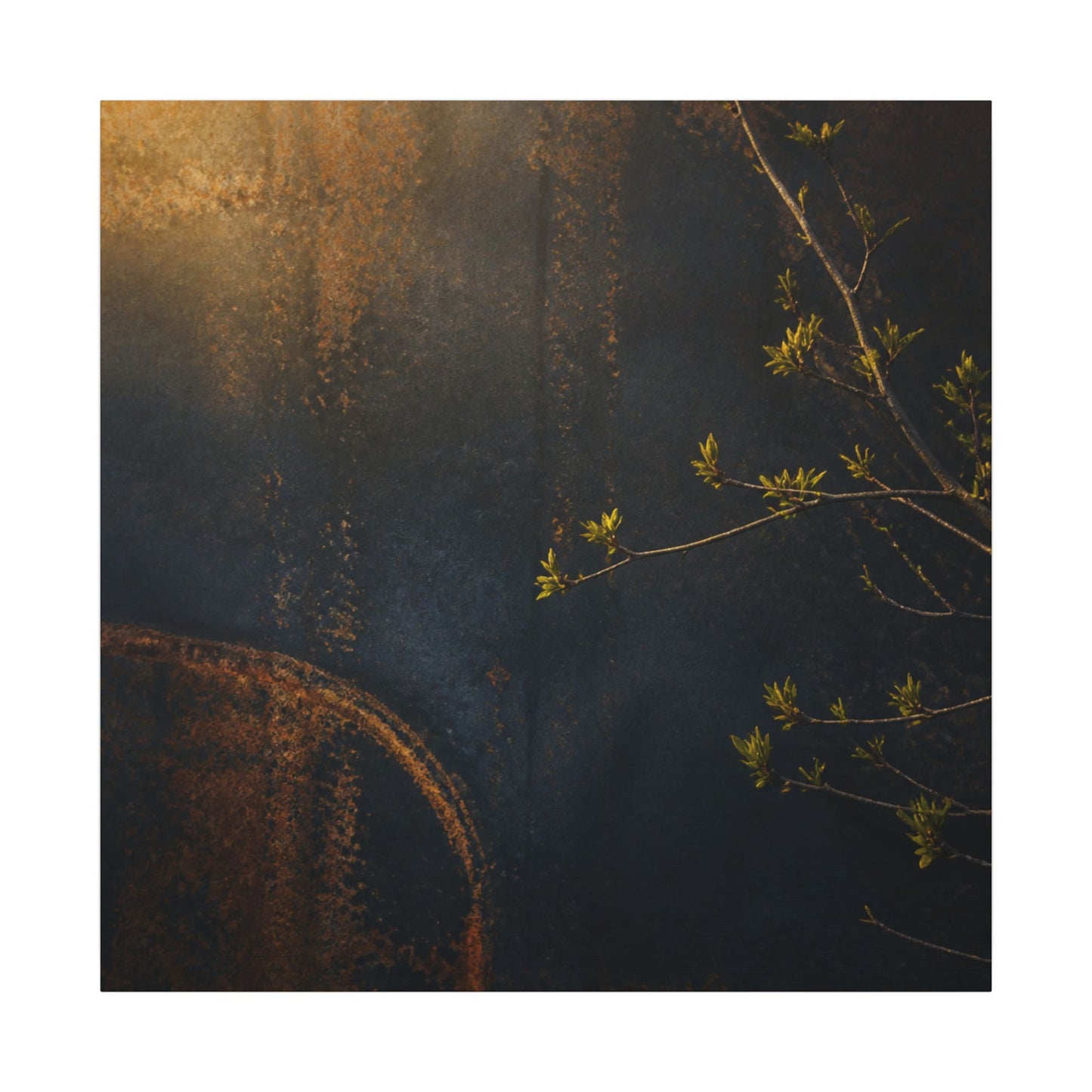 Spring Rust Patina Dark Texture Canvas Art | Moody Decor