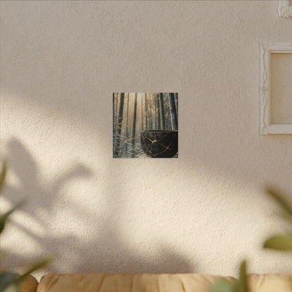 Fukinsei Bamboo Grove Canvas Art - Kintsugi Gold Repair
