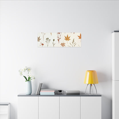 Autumn Dried Flowers Japanese Pattern Canvas Art | Elegant Decor