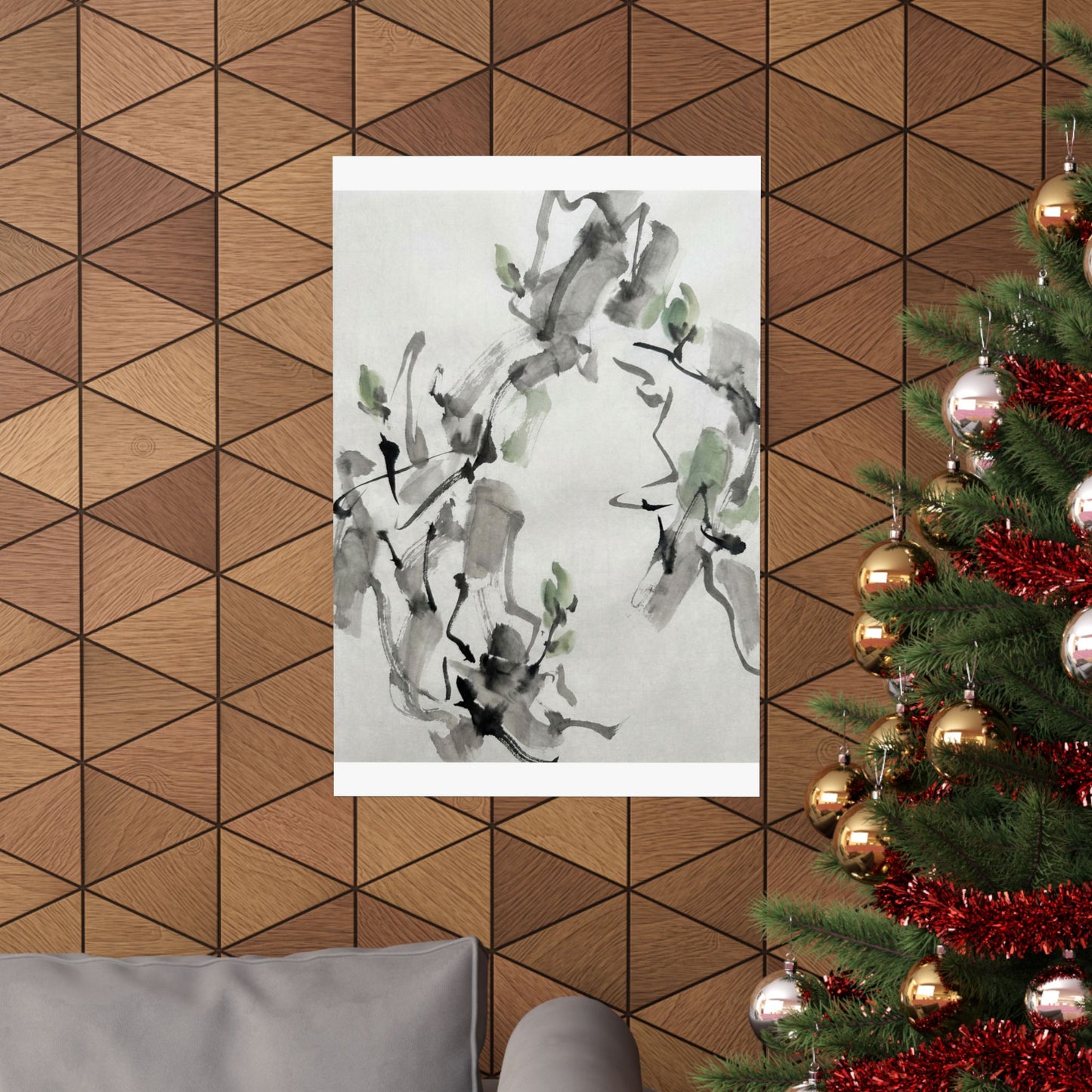 Overcast Ink Brushstroke Wall Art Print - Zen Ma