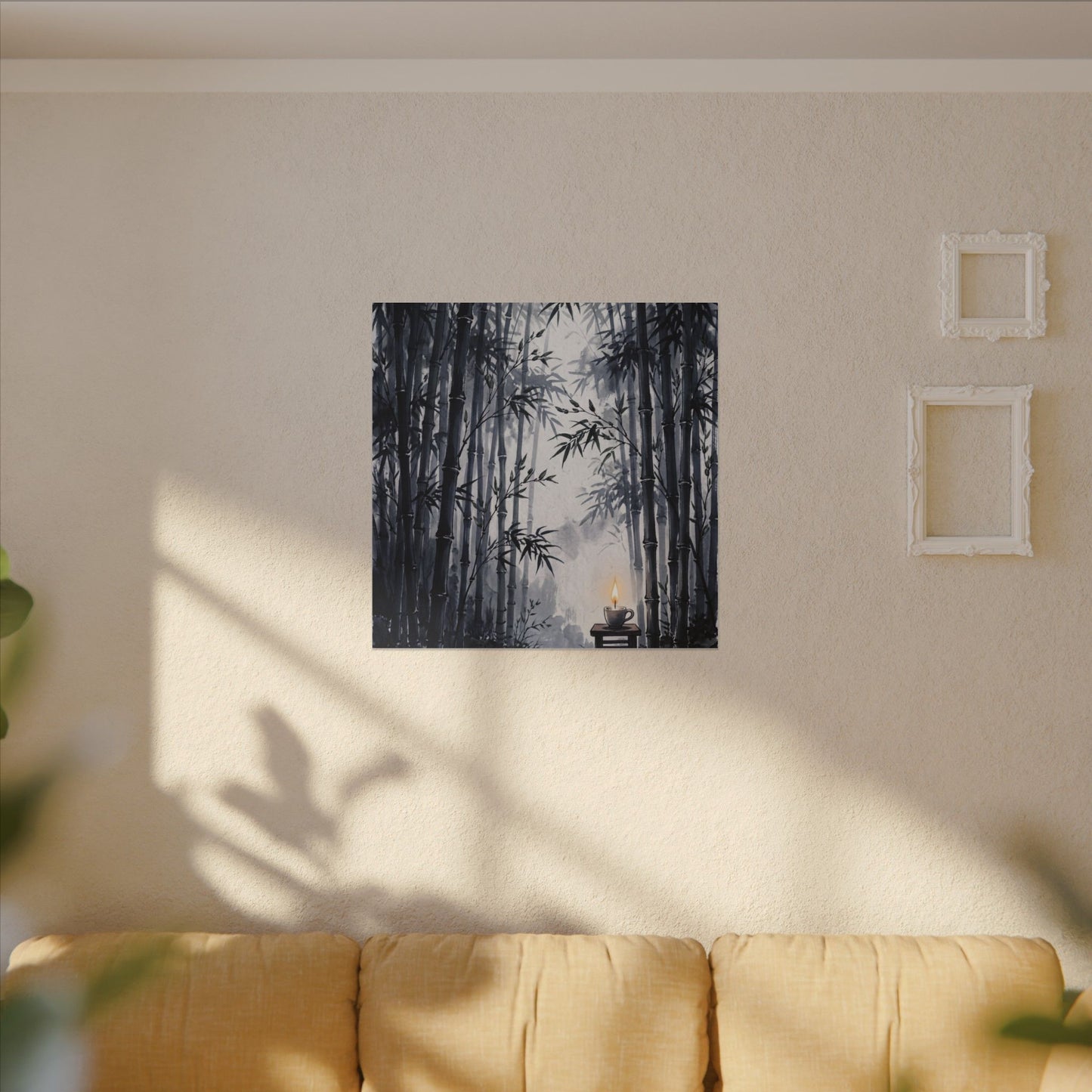 Tranquil Bamboo Grove Canvas Art - Sumi E Zen