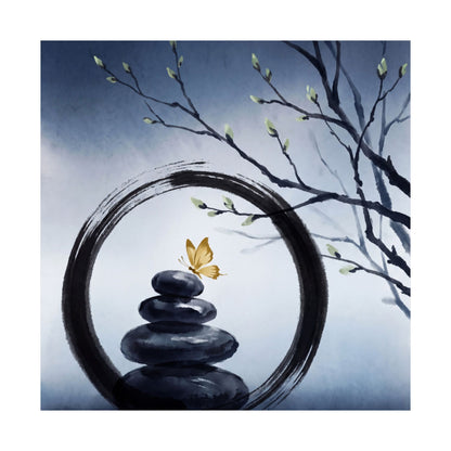 Zen River Stones in Dawn | Enso Wall Art Print