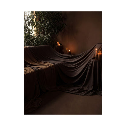 Candlelight Silk Drape Wall Art Print - Dark Japandi Ma