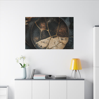 Kintsugi Rust Patina in Dawn | Gold Repair Canvas Art