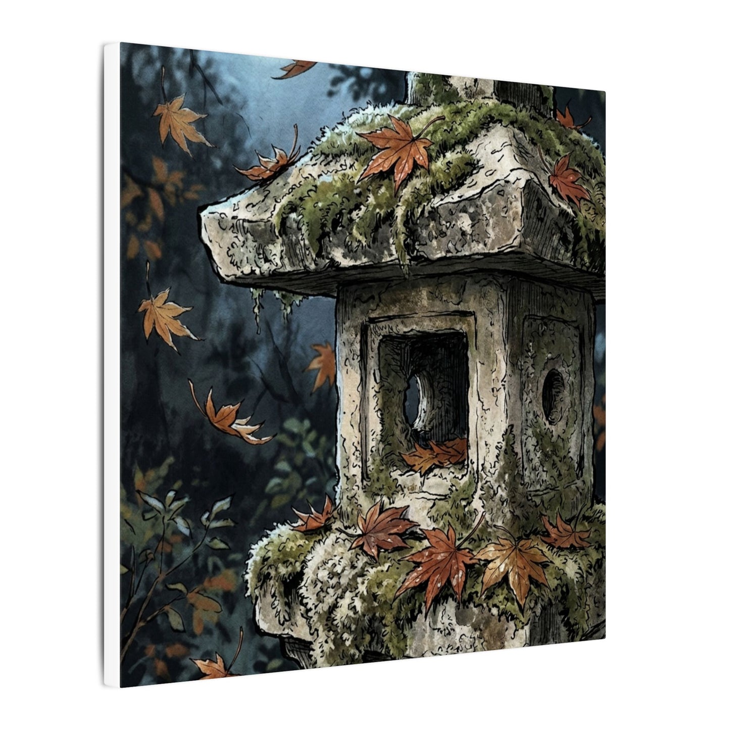 Shibui Stone Lantern Canvas Art - Japandi Minimal Line