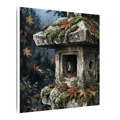 Shibui Stone Lantern Canvas Art - Japandi Minimal Line