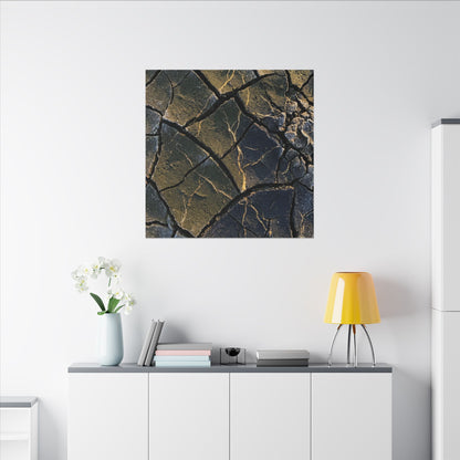 Winter Cracked Earth Moody Minimal Canvas Art | Atmospheric Decor
