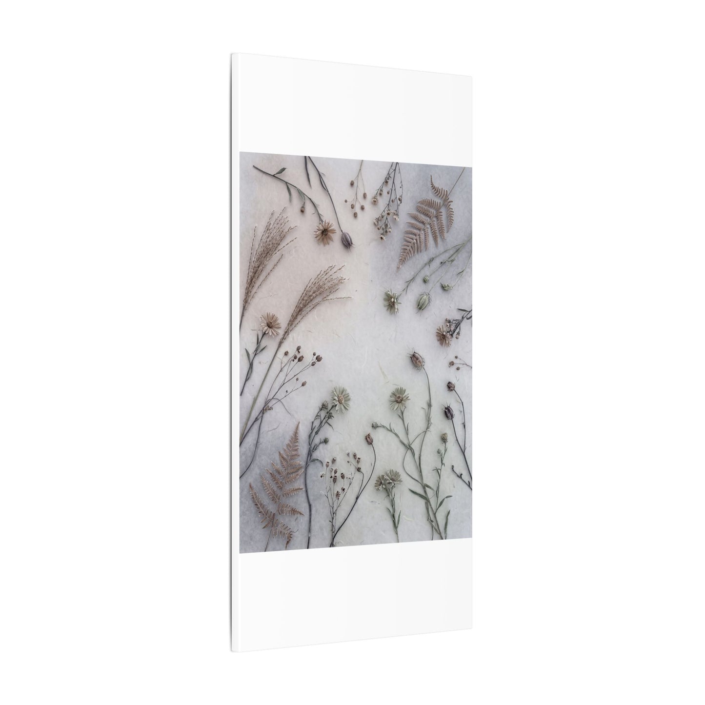 Dried Flowers Japanese Pattern Canvas Art | Elegant Japandi Art