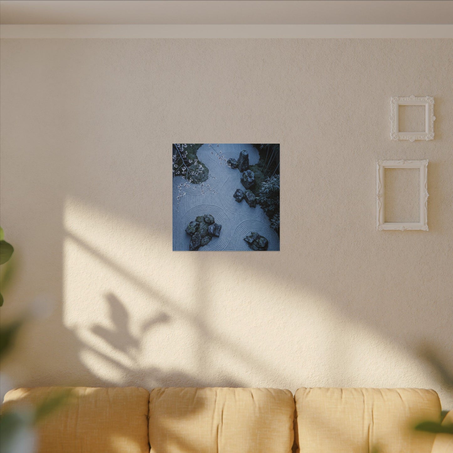 Contemplative Cherry Blossom Canvas Art - Karesansui Zen