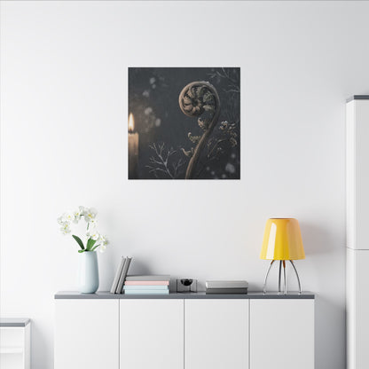 Candlelight Fern Unfurling Canvas Art - Japandi Ma