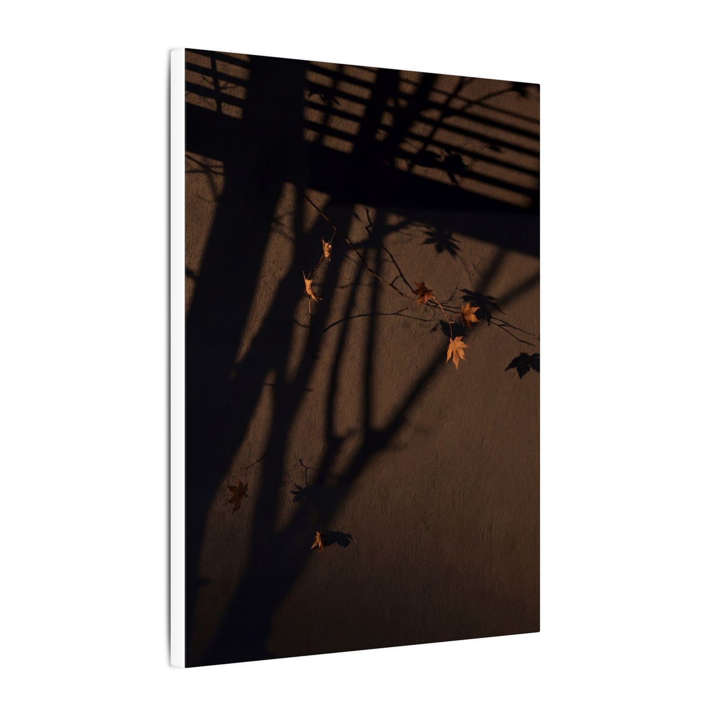 Shadow Play Autumn Canvas Art | Dark Japandi Luxurious Design