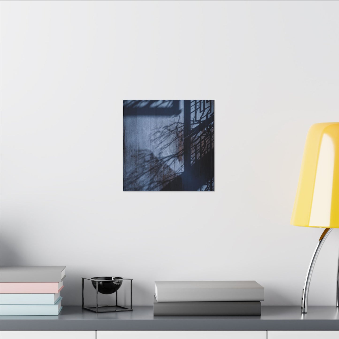 Shadow Play Moody Minimal Canvas Art | Moody Dark Japandi Art