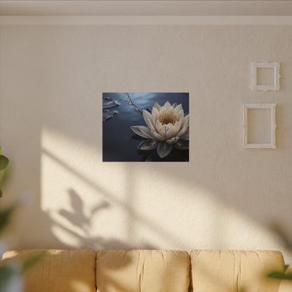 Beautiful Lotus Flower Canvas Art - Gold Vein Kintsugi