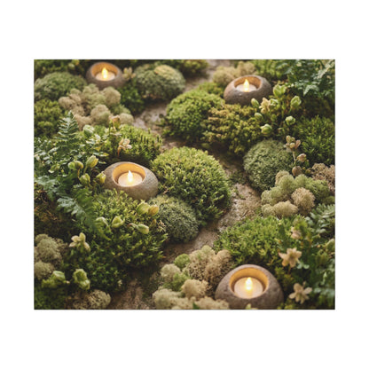Moss Close Up Japanese Pattern Canvas Art | Neutral Japandi Art