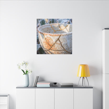 Resilient Ceramic Bowl Canvas Art - Gold Vein Kintsugi