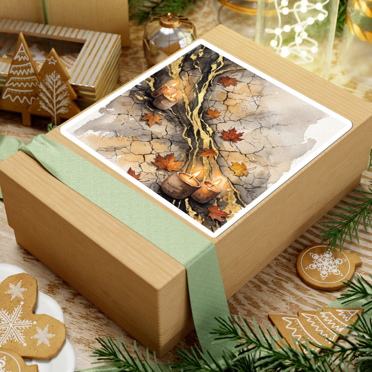 Cracked Earth Autumn Sticker | Japandi Warm Design
