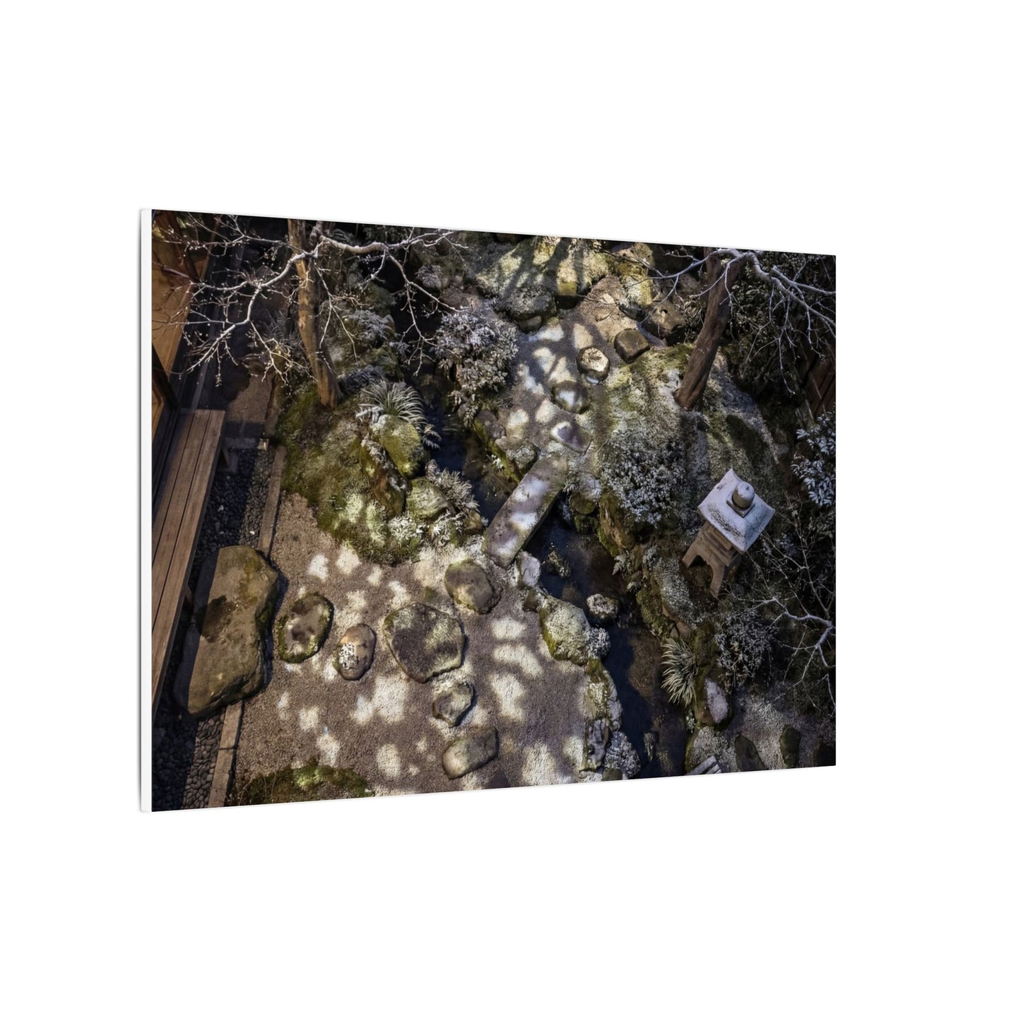 Moonlit Garden Japanese Pattern Canvas Art | Elegant Japandi Art